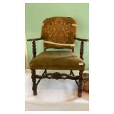 Vintage arm chair (sturdy)/ vintage pillow