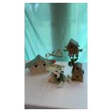 Bird houses and candle holder