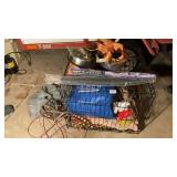 24x16 Dog crate with accessories, dog bowls,