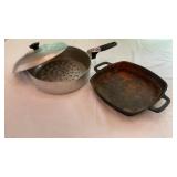 Cast iron Wagner ware pan with lid and cast iron