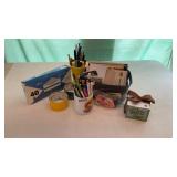 Miscellaneous magnets and office supplies