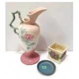 Hull Vase, Weller & Roseville Tray