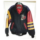 Vtg Walt Disney Jacket with Leather Sleeves