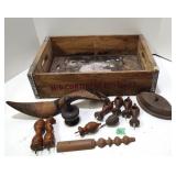 Antique Soda Crate, Sad Iron & more