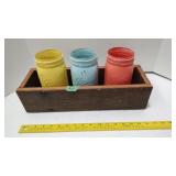 Ball Jars in Wood Bin