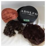 Vtg Hat, Wigs & Wig Box