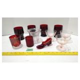 Red & Pink Vintage Glassware