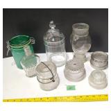 Vintage Canisters, Apothecary & misc glass