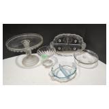Glass Serving Pieces incl cake stand