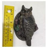Hubley Cast Iron Owl Door Knocker - Antique