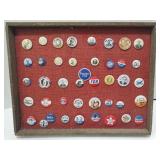 Political Button Vtg Display - 15.5" x 12.5"