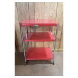 Vtg Red Kitchen Utility Cart
