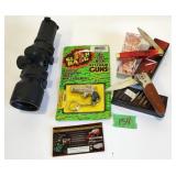Pocket Knives, Cap Toy Gun Key Chain & Scope