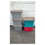 (5) 18-gallon Totes with Lids