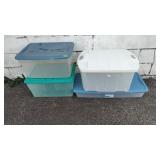 (4) Totes incl long under bed storage