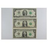 Three Federal Reserve "Star" Notes
