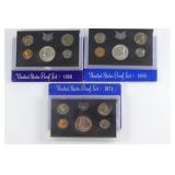 Three Proof sets. 1968, 1969, & 1970