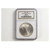 1923 Peace Dollar. NGC Patriot Collection MS-63