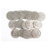 17 Eisenhower Dollar coins