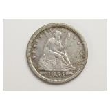 1854 Seated Liberty Quarter. With Arrows