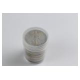 Roll of 20 Walking Liberty Half Dollars.