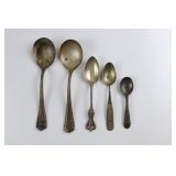 Five Sterling Silver Spoons