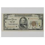 1929 $50.00 New York National Bank Currency Note