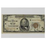 1929 $50.00 New York National Bank Currency Note