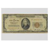 1929 $20.00 Minneapolis National Bank Currency