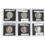 (6) 1976-S Proof Silver Washington Quarters