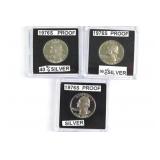 (3) 1976-S Proof Silver Washington Quarters