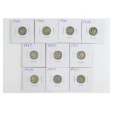 (10) Mercury Head Dimes