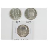 (3) Kennedy Silver Clad Half Dollars