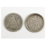 (2) Seated Liberty Dimes. 1873, & 1875-S