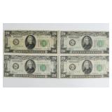 (4) Early 20th Century Twenty Dollar Notes