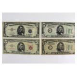 Five Dollar Bill Type Collection.