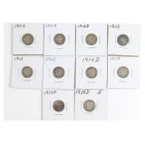 (10) Barber Dimes
