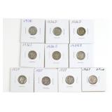 (10) Mercury Head Dimes