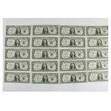 (20) One Dollar Silver Certificates