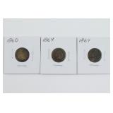 (3) Early Indian Head Cents