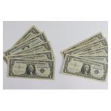 (10) Series 1957, A, B Silver Certificates