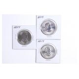 (3) 2014 1oz Silver Maple