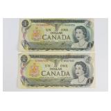 (2) 1973 Canadian Dollar