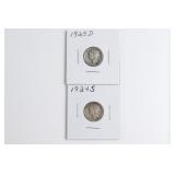 (2) Mercury Silver Dimes. 1924-S & 1925D