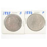 (2) Morgan Silver Dollars. 1883-S & 1886
