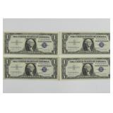 (4) Consecutive Serial Numbered Silver Certificate