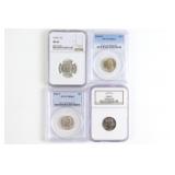 (4) Graded Wartime Silver Jefferson Nickels