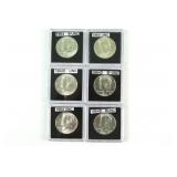 6 Silver Kennedy Half Dollars