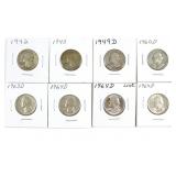 (8) Silver Washington Quarters