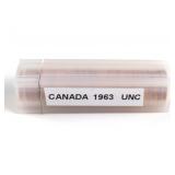 Roll 1963 Canadian One Cent. UNC-Like